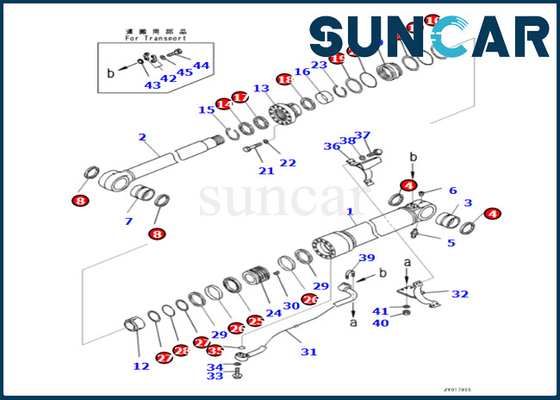 Boom Cylinder Seal Kit 707-99-59141 7079959141 Komatsu For PC360LC-10 PC360NLC-10 Boom Cylinder Service Kit