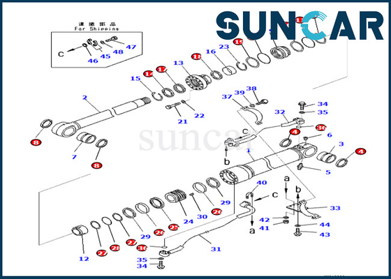 Boom Cylinder Sealing Kit 707-99-59140 707-99-59140 Komatsu For PC360LC-10 PC390LL-10