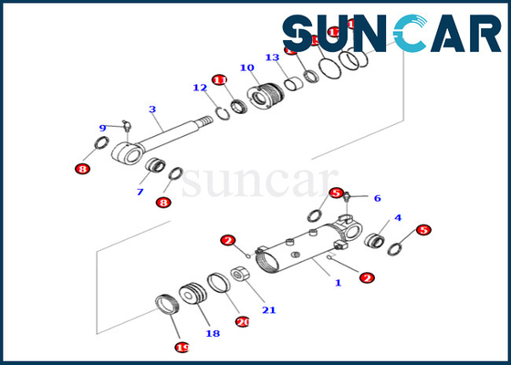 Blade Cylinder Seal Kit 707-98-30550 7079830550 For PC35MR-3 Komatsu Blade Cylinder Service Kit