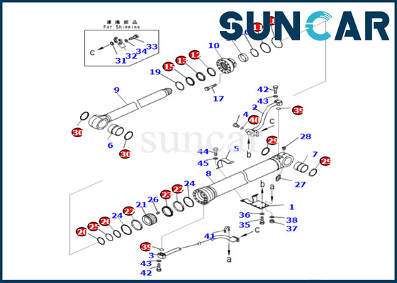 Komatsu 721-98-01970 7219801970 Boom Cylinder Sealing Kit For PC360LCI-11 PC390LCI-11