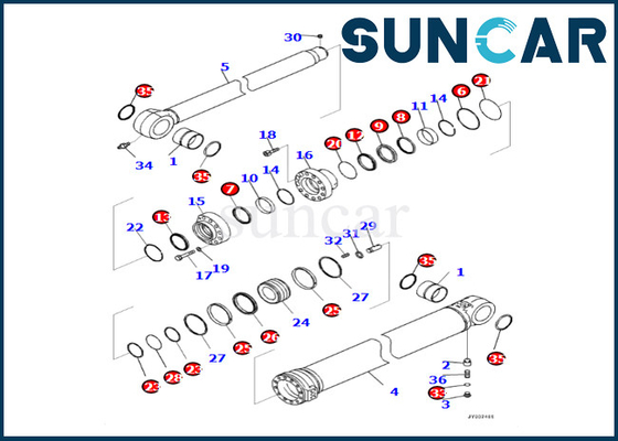 Komatsu Arm Cylinder Repair Seal Kit 7219801981 721-98-01981 For PC360LCI-11 PC390LCI-11