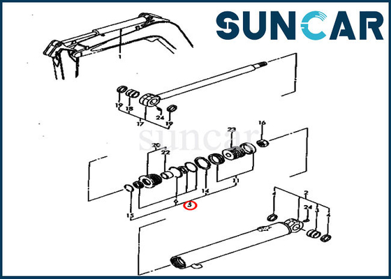 YM172141-99380 YM17214199380 Arm Cylinder Service Kit Seal Kit For KOMATSU PC30FR-1 Model