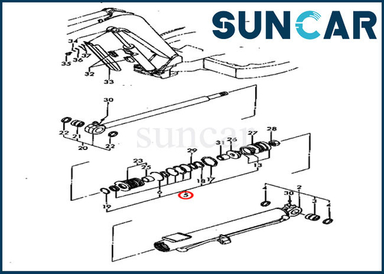 YM172142-99340 Boom Sealing Kit Hydraulic Cylinder For Komatsu PC30FR-1 PC30FR-2 Seal Kits