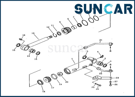 Boom Offset Cylinder Service Kit High-quality 21X-63-02040 21X6302040 Fits PC38UU-1 Komatsu
