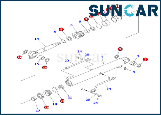 Boom Cylinder Service Kit 707-98-25600 7079825600 For PC38UU-2 Komatsu Boom Cylinder Sealing Kit