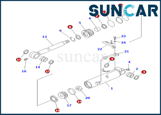 707-98-24180 7079824180 High-quality Offset Cylinder Repair Seal Kit For PC38UU-2 Komatsu