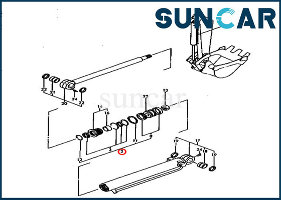 YM172142-99420 Bucket Cylinder Seal Kit Fits Model PC30FR-1 Komatsu Excavator Service Kit Parts