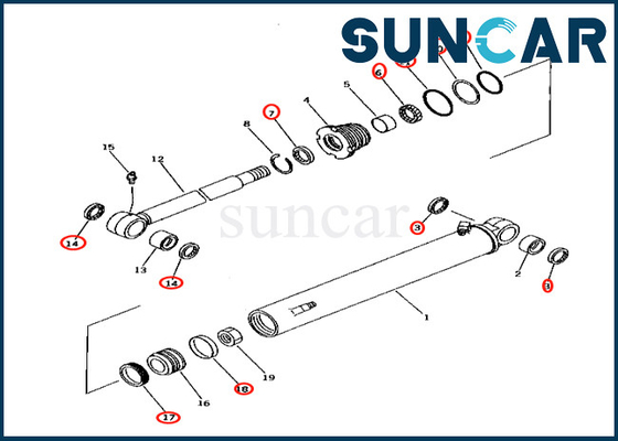 Komatsu 707-98-25520 Boom Swing Cylinder Service Kit 7079825520 Fits PC38UU-2 PC38UUM-2 PC40-7