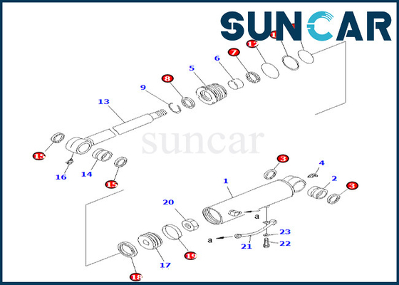 Offset Cylinder Seal Kit Komatsu For PC38UU-3 707-98-24270 7079824270 Offset Cylinder Service Kit