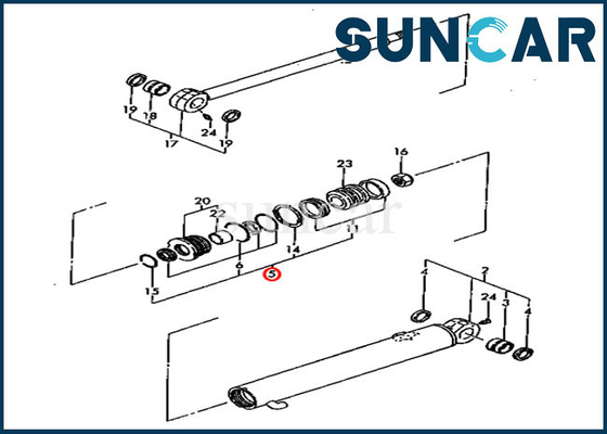 PC30FR-2 Komatsu YM172422-72950 Arm Seal Kit Service Kit For Hydraulic Cylinder Inner Parts
