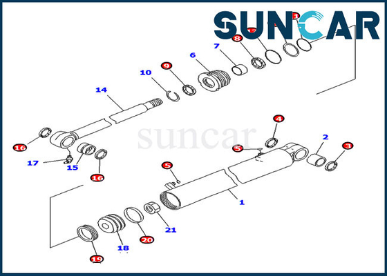 Wear Resistance 707-98-23180 Boom Swing Cylinder Service Kit Fits For PC30MR-3 PC30MR-2 Komatsu