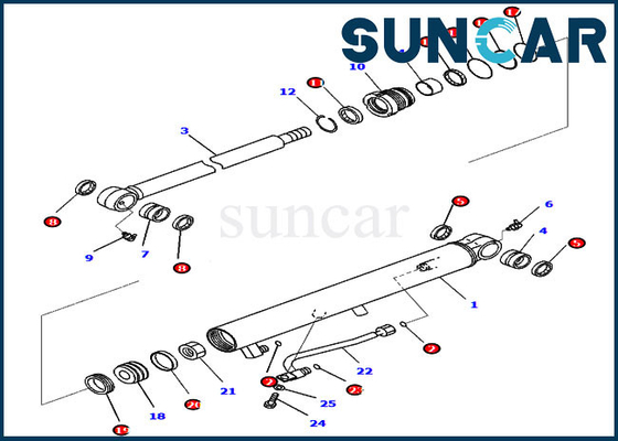 Bucket Cylinder Service Kit 707-98-14350 7079814350 For Komatsu PC35MR-3 PC30MR-3 Model Parts