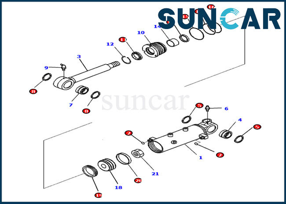 707-98-22930 Blade Cylinder Seal Kit Service Kit Parts Fits Komatsu PC30MR-3 PC30MR-5 PC27MR-3