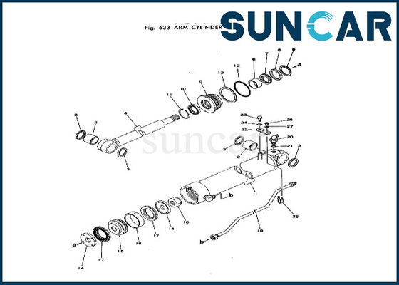 Arm Cylinder Seal Kit 20T-63-66103 20T6366103 Fits PC40-1 PC40-2 Komatsu Arm Cylinder Service Kit