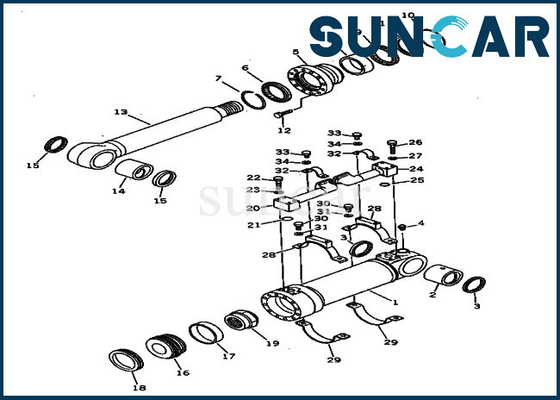 Bottom Dump Cylinder Seal Kit For 208-63-94100 PC400LC-3 PC400-3 Komatsu Models Excavator