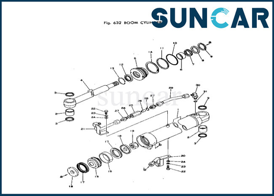 20T-63-56101 20T6356101 Boom Cylinder Sealing Kit Komatsu For PC40-1  Boom Cylinder Service Kit