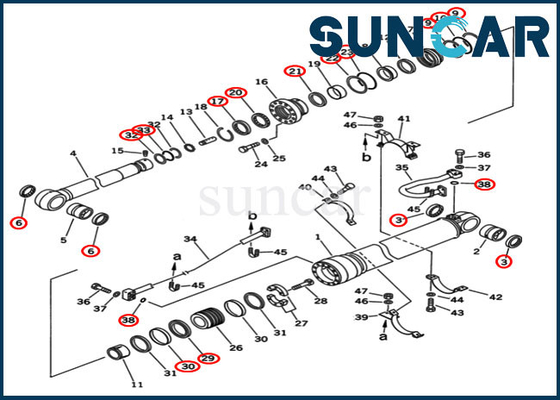 Arm Sealing Kit 707-99-68515 PC400-5D PC400-6C Excavator Komatsu Cylinder Repair Seal Kit