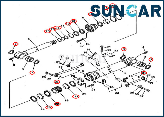 707-99-67015 Excavator Service Kit Bucket Cylinder For Backhoe Komatsu PC400-5D PC400-6C