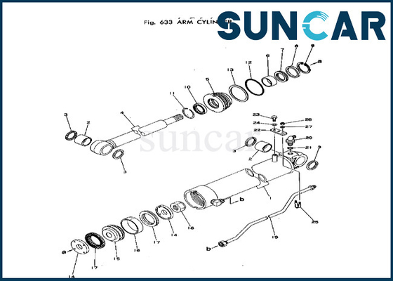20T-63-66103 20T6366103 Arm Cylinder Sealing Kit Komatsu Fits PC40-1 PC40-2 Arm Cylinder Repair Kit