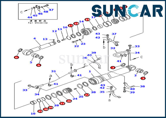 Arm Repair Kit Hydraulic Cylinder 707-99-69520 For PC400LC-6 PC450LC-6 Komatsu Service Parts