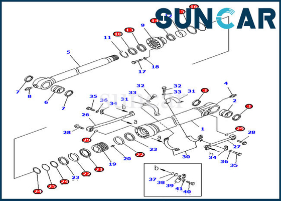 Excavator Bucket Seal Repair Kit 707-99-67310 PC400-6 PC450-6 Komatsu Cylinder Kits 7079967310