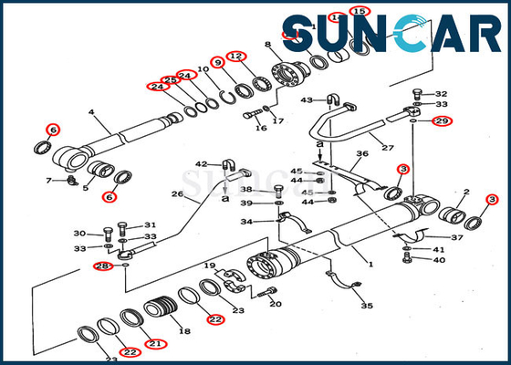 707-99-50600 Komatsu Bucket Cylinder Seal Kit Service Kits For PC400-5 PC400LC-5 Bottom Dump Loader