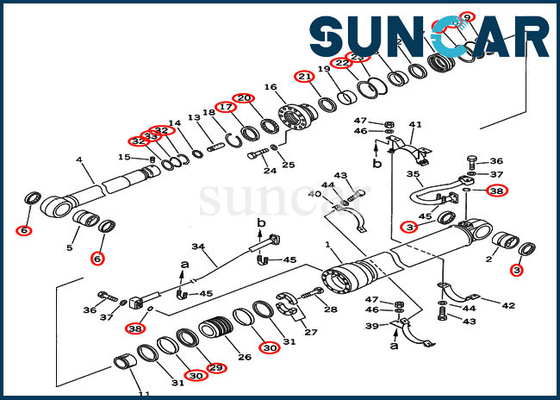 Arm Sealing Kit 707-99-69505 Hydraulic Cylinder Repair Kits For Heavy Duty Boom Komatsu PC400-6C