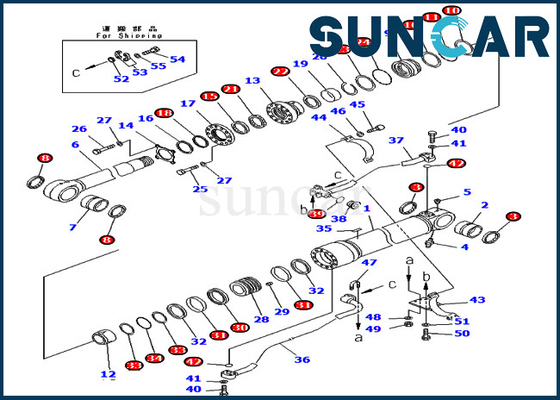 707-99-65210 Komatsu Boom Seal Repair Kit For PC400-7 PC400LC-7 Excavator Replacement Service Parts