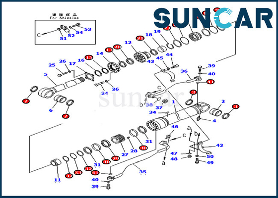 Boom Repair Seal Kit Hydraulic Cylinder 707-99-72270 7079972270 Komatsu PC400-7 PC400LC-7 For Loader