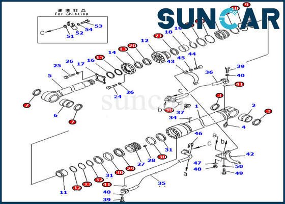 707-99-65200 7079965200 Boom Cylinder Service Kit For Komatsu Models PC400-7 PC400LC-7 Sealing Kit