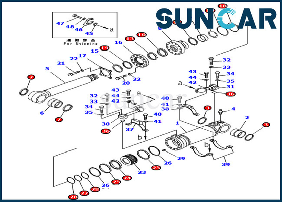 707-99-47821 7079947821 Bottom Dump Cylinder Seal Kit Wear Resistance PC400-7 PC400LC-7 Komatsu Repair Kits