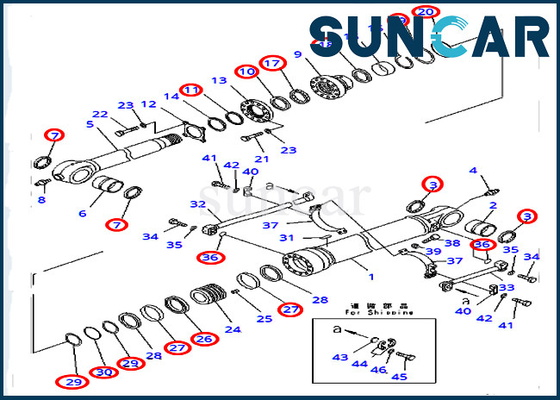 PC400-7 PC400LC-7 Komatsu 707-99-72290 7079972290 Excavator Repair Seal Kit Bucket Hydraulic Cylinder