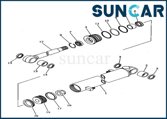 Arm Cylinder Seal Kit 20T-63-02070 20T6302070 Komatsu For PC40-6 Arm Cylinder Sealing Kit