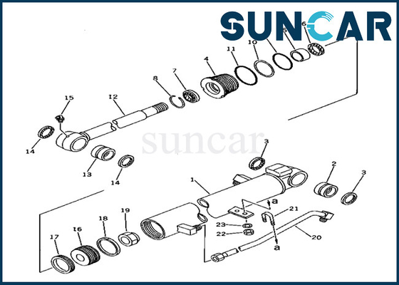 Swing Cylinder Seal Kit Swing Cylinder Repair Kit 20T6302140 20T-63-02140 Komatsu For PC40-6