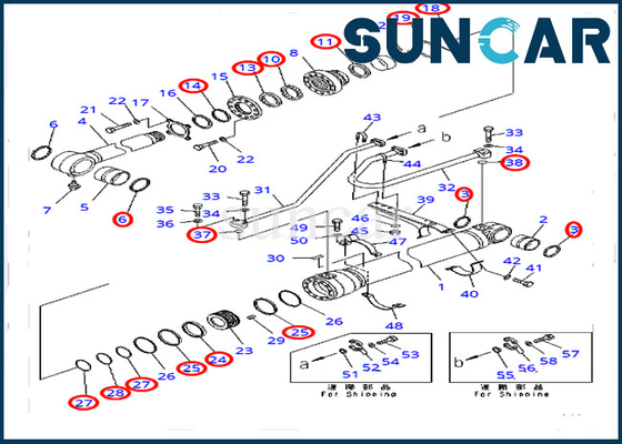 707-99-50720 7079950720 Service Kit Bucket Cylinder For Komatsu PC400-7 PC400LC-7 Heavy Equipment
