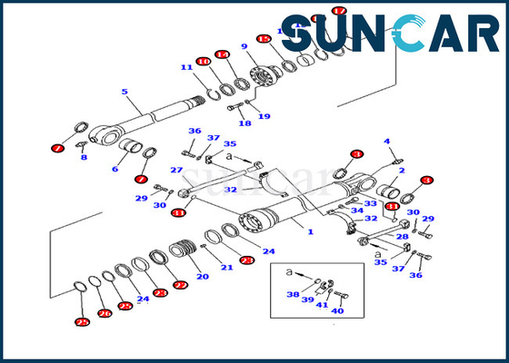 Bucket Cylinder Service Kit 707-99-72240 PC400-7 PC450LC-7 PC400LC-7 Excavator Komatsu Sealing Kit
