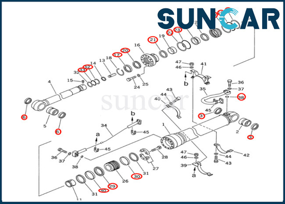 Komatsu Arm Cylinder Seal Kit Bucket Cylinder Seal Kit 7079968510 707-99-68510 Komatsu For PC400 PC400-6Z