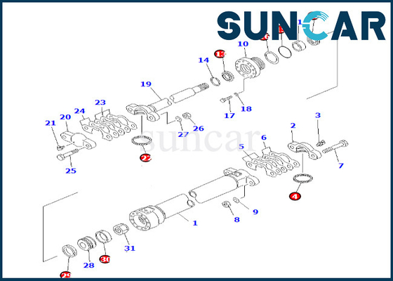 Drawbar Side Shift Cylinder Seal Kit Komatsu 7079835110 707-98-35110 Super Liner Cylinder Seal Kit Fits GD825A-2