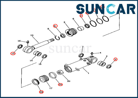 Blade Lift Cylinder Seal Kit 707-98-32810 7079832810 For PC40-7 PC40MR-1 Komatsu Blade Lift Cylinder Sealing Kit