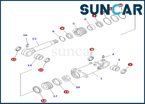 7079832120 707-98-32120 Blade Cylinder Seal Kit Komatsu For PC40-7 PC40R-7 Blade Cylinder Seal Kit