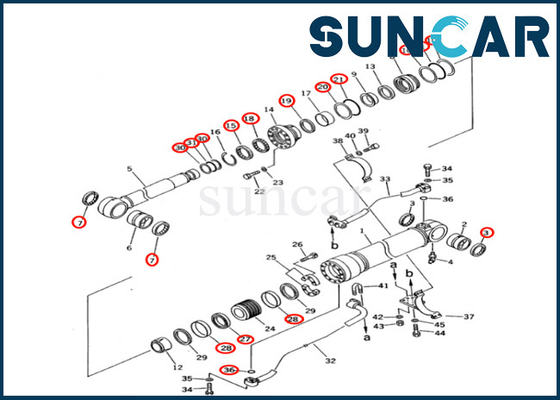 Komatsu 7079967121 707-99-67121 Boom Cylinder Seal Kit Fits PC400 PC400-5 PC400-5C PC400LC