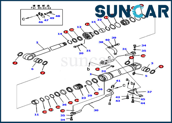PC400-8 PC400LC-8 Komatsu 707-99-67091 7079967091 Boom Service Kit Wear Resistance Cylinder Oil Seal Kit