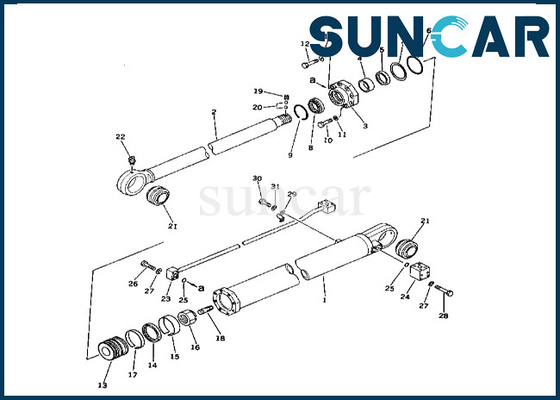 Arm Cylinder Seal Kit 208-63-66100 2086366100 Komatsu For PC400-1 PC400LC-1 Arm Cylinder Repair Kit