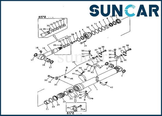 Komatsu Arm Cylinder Service Kit 208-63-62100 2086362100 Arm Cylinder Seal Kit For PC400-3 PC400LC-3