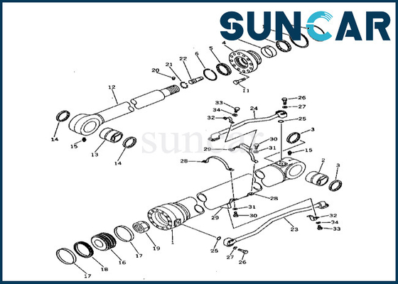 Arm Cylinder Seal Kit Komatsu 2086364101 208-63-64101 For PC400-3 PC400LC-3 Arm Cylinder Replacement Kit