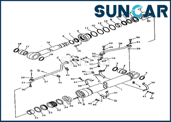 Boom Cylinder Seal Repair Kit 208-63-54101 2086354101 Boom Cylinder Seal Kit Komatsu Fits PC400-3 PC400LC-3