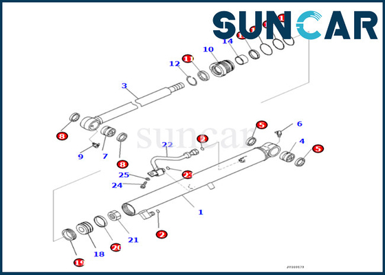 Komatsu Bucket Cylinder Seal Kit 707-98-15780 7079815780 For PC45MR-5 PC45MR-5 Bucket Cylinder Sealing Kit