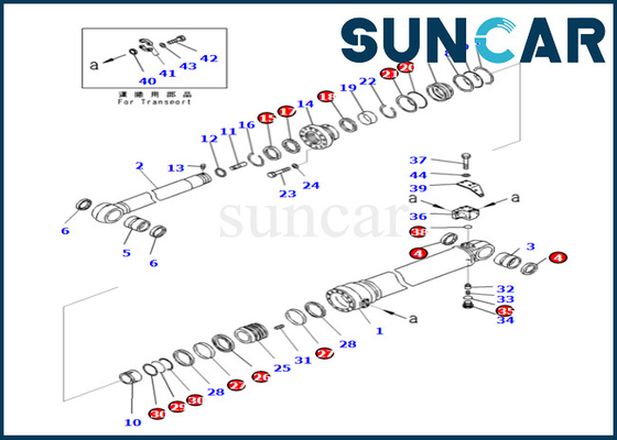 707-99-69590 7079969590 Arm Cylinder Seal Kit For PC490LC-10 PC490-10 Komatsu Arm Cylinder Repair Kit