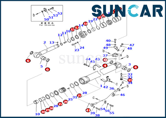Arm Cylinder Seal Kit 721-98-00140 7219800140 Arm Cylinder Sealing Kit Komatsu For PC490LC-11 PC490-11