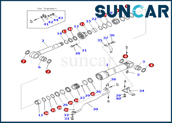 Boom Cylinder Seal Kit 721-98-00560 7219800560 For PC490LC-10 PC490HRD-11E0 Komatsu Boom Cylinder Seal Repair Kit